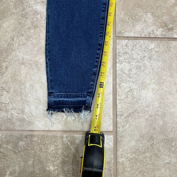 Spanx High Rise Distressed Skinny Jeans - Raw Hem Size Med - Picture 12 of 13
